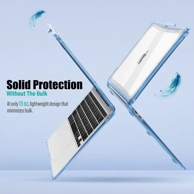 Alt view image 4 of 5 - IBENZER Hexpact Compatible with MacBook Air 13 Inch Case 2022 2021 2020 M1 A2337 A2179 A1932, Heavy Duty Protective Case with Screen Lock for Mac Air 13 with Touch ID, Serenity Blue, AT13-SRL