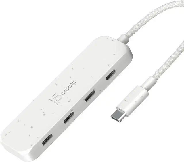 Main image of j5create 4-in-1 USB-C to 4-Port 10Gbps Type-C Hub, Eco-Friendly, Compatible with MacBook Pro, MacBook Air, iPad, Mac mini, Windows Laptop, and More(JCH345EW)