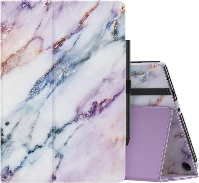 Main image of MoKo Case Fits All-New Kindle Fire HD 10 & 10 Plus Tablet (13th/11th Generation, 2023/2021 Release) 10.1" - Slim Folding Stand Cover with Auto Wake/Sleep, Purple Marble