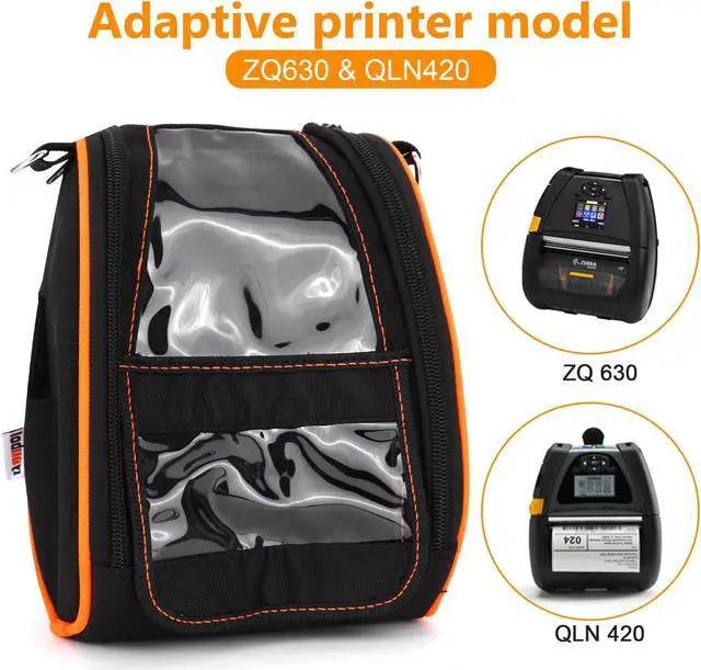 Alt view image 5 of 5 - IYOUBOL Carrying Case for Zebra ZQ630 & QLN420 - Portable Thermal Label Printer Bag with Shoulder Strap, Easy Transport and Protection, Convenient Label Access | P1050667-017, ZEB-P1050667017