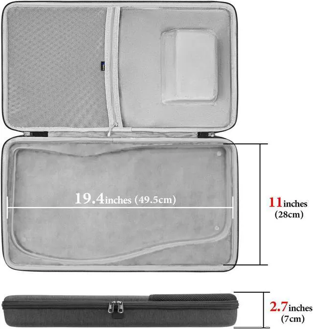 Alt view image 3 of 5 - Geekria Hard Shell Travel Carrying Keyboard Case, Compatible with Microsoft Ergonomic/Ergonomic Desktop/ 3ra00022 Keyboard (LXM-00004), Ergonomic Keyboard and Mouse Combo Case (Dark Grey)