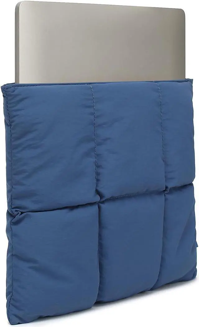 Alt view image 3 of 5 - KAYOND Puffy Laptop Sleeve 15 Inch Women Pillow Shape Laptop Sleeve Compatible MacBook Pro 15.4 Inch, MacBook Air 15.4 Inch M1 M2 M3, Blue