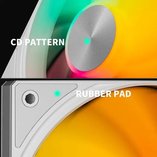 Alt view image 4 of 5 - upHere 360mm All-in-One 5V ARGB Computer Case Fan with PWM 4-Pin Interface High Performance Cooling Low Noise for Enhanced PC Cooling White U3TC3