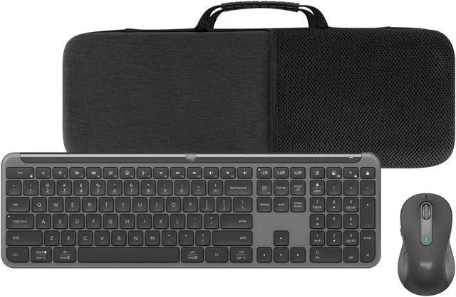 Alt view image 4 of 5 - Geekria Keyboard and Mouse Combo Carrying Case, Hard Shell Travel Replacement Case for Logitech MK955 / K950 Signature Slim Wireless Keyboard and Mouse Combo (Dark Grey)