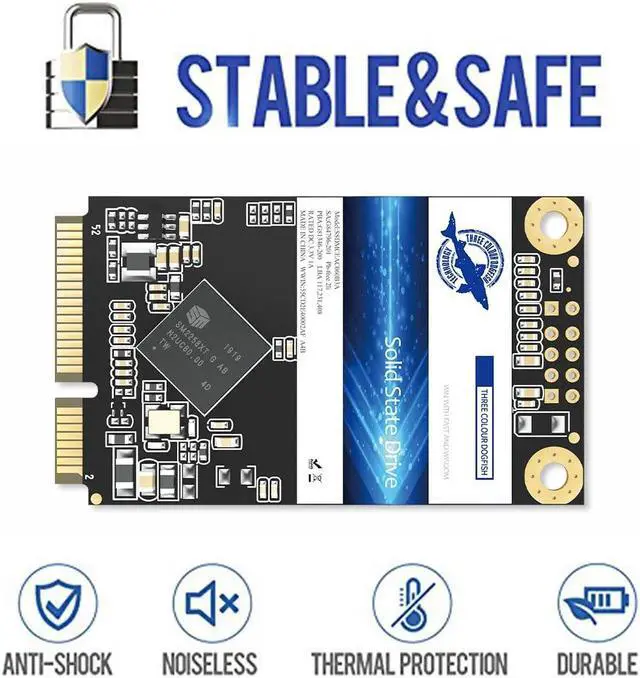 Alt view image 2 of 5 - Dogfish Msata 128GB Internal Solid State Drive Mini Sata SSD Disk Drive High Performance Hard Drive for Desktop Laptop Notebook (MSATA, 128GB*5 Pack)