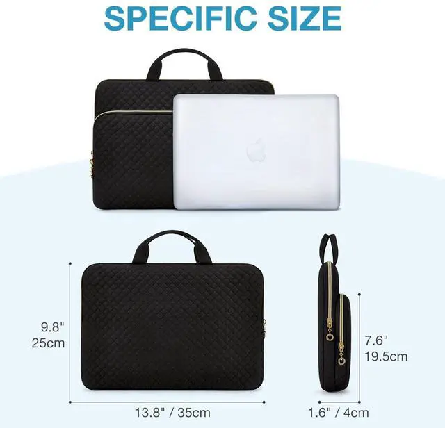 Alt view image 5 of 5 - BAGSMART Laptop Sleeve Case, 13.3 inch Laptop Carrying Case with Travel Electronic Organizer Case, Cord Organizer Storage Bag for Women