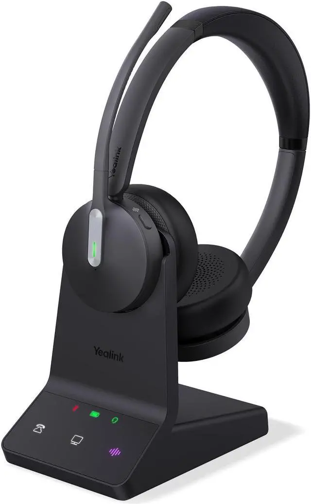 Main image of Yealink WH64 DECT & Bluetooth Dual UC Zoom Wireless Headset, 606 ft Range On Ear Work Headphones with 3X Noise Cancelling Mic, 32H Talk Time, Ringer, Office Headsets for Desk Phone, PC,Cellphone