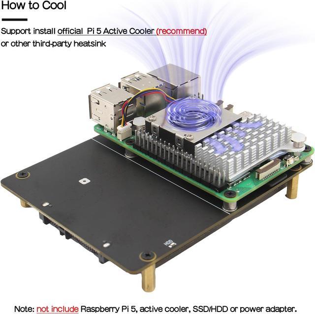 Alt view image 4 of 5 - Geekworm X1100 2.5" SATA HDD/SSD Shield for Raspberry Pi 5 Computer(Not Inclde Raspberry Pi)