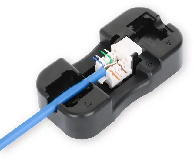 Alt view image 4 of 5 - Intellinet Cat6 Keystone Jack with Punch-Down Stand -25 Pack - UL Listed - RJ45 Female Modular UTP Ethernet Jack Insert -25 Dust Covers and Cable Ties Included-Lifetime Mfg Warranty- Blue 772136