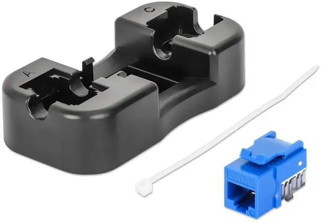 Alt view image 3 of 5 - Intellinet Cat6 Keystone Jack with Punch-Down Stand -25 Pack - UL Listed - RJ45 Female Modular UTP Ethernet Jack Insert -25 Dust Covers and Cable Ties Included-Lifetime Mfg Warranty- Blue 772136