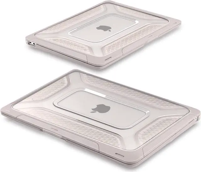 Alt view image 5 of 5 - Shockproof Anti-drop protective Case Perfectly fit for MacBook Air 13 inch with touch id type-c port 2018-2021 Release Model Numbers:A2337 M1, A2179/A1932Cover, Khaki
