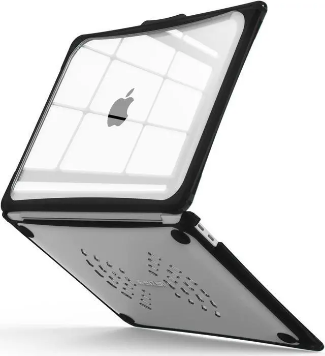 Main image of IBENZER Hexpact Compatible with MacBook Air 13 Inch Case 2022 2021 2020 M1 A2337 A2179 A1932, Heavy Duty Protective Case with Screen Lock for Mac Air 13 with Touch ID, Black, AT13-BK