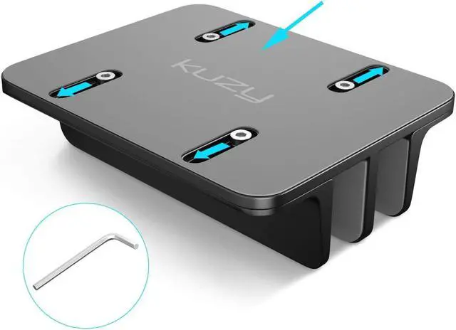 Alt view image 4 of 5 - Kuzy Vertical Laptop Stand for Desk, MacBook Vertical Stand Aluminum, Laptop Holder Vertical, Laptop Vertical Stand Dual Slots Holder Adjustable Dock for Gaming Laptops, Black and Silver