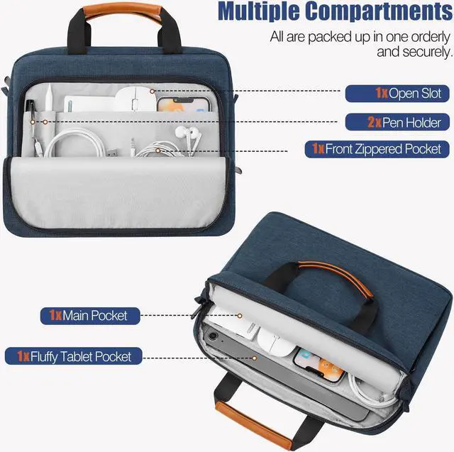 Alt view image 3 of 5 - MoKo 9-11 Inch Tablet Sleeve Case, Protective Handle Shoulder Bag Fits 11inch iPad Air M3, iPad A16 2025, 10/9/8/7th 10.2, iPadPro 11, Tab S8/S9 11", Surface Go 2/3 10.5, Indigo