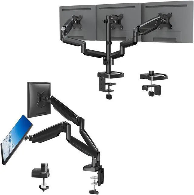Main image of MOUNTUP Ultrawide Dual Monitor Desk Mount& 3 Monitor Stand Bundle
