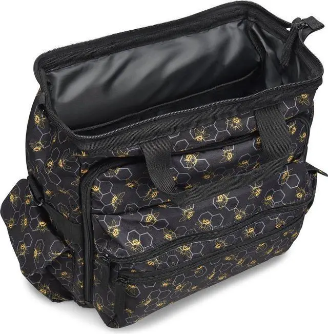 Alt view image 2 of 5 - Nurse Mates Ultimate Nursing Bag | Multiple Compartments | Interior Laptop Compartment | Durable Zippers | Busy Bees