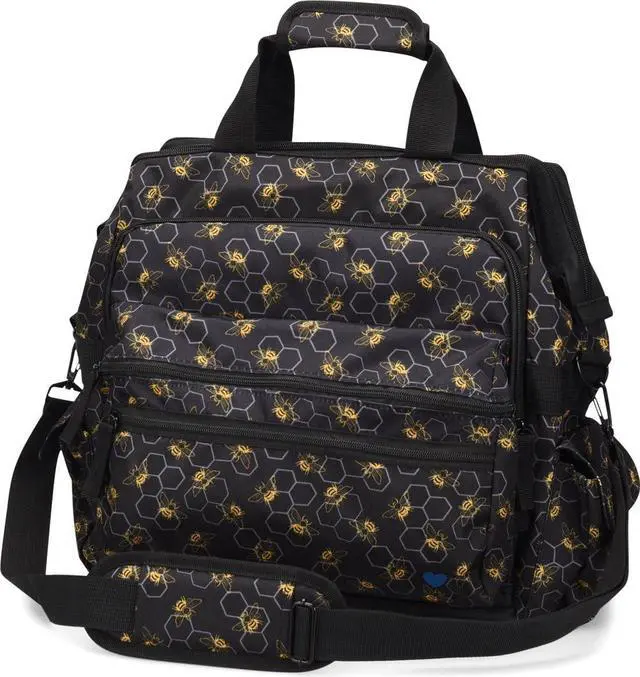 Main image of Nurse Mates Ultimate Nursing Bag | Multiple Compartments | Interior Laptop Compartment | Durable Zippers | Busy Bees