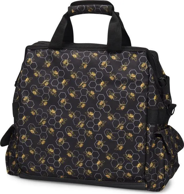 Alt view image 3 of 5 - Nurse Mates Ultimate Nursing Bag | Multiple Compartments | Interior Laptop Compartment | Durable Zippers | Busy Bees