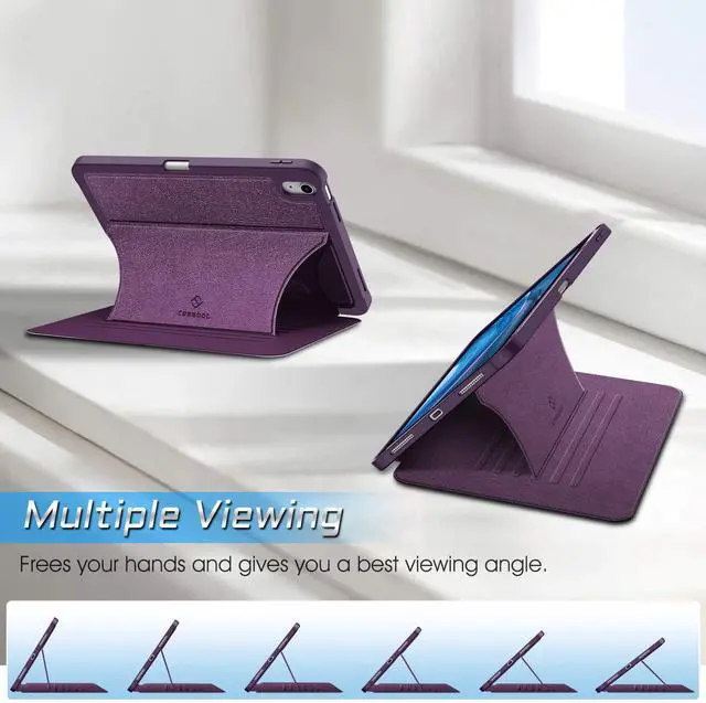 Alt view image 3 of 5 - Fintie Magnetic Stand Case for iPad (A16) 11th Generation 11 Inch (2025), iPad 10th Generation 10.9 Inch (2022) - Multiple Angles Shockproof Rugged Soft TPU Cover with Pencil Holder, Purple
