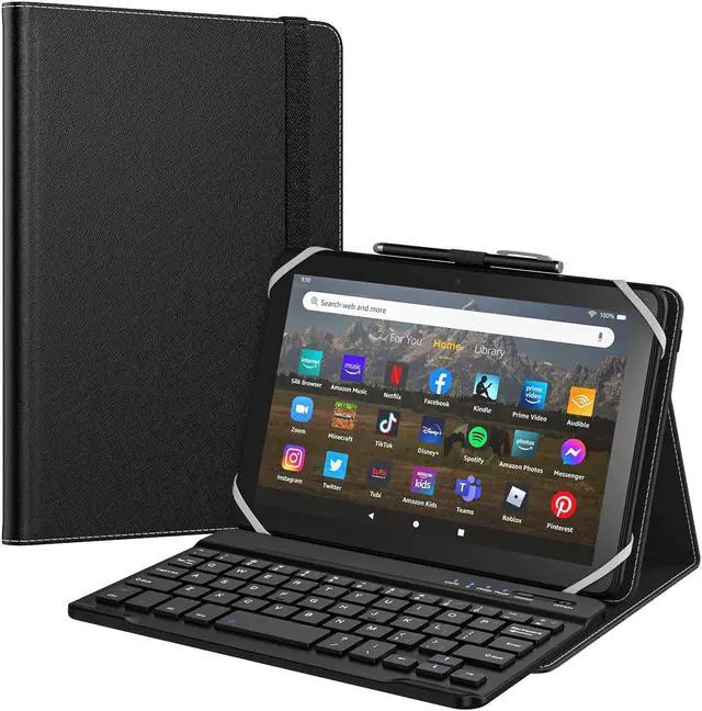 Main image of MoKo Universal Keyboard Case for 7", 7.9", 8" iPad Mini/Samsung Galaxy Tab A/Huawei Tablet, Lightweight Tablet Cover with Removable Wireless Bluetooth Keyboard, Black