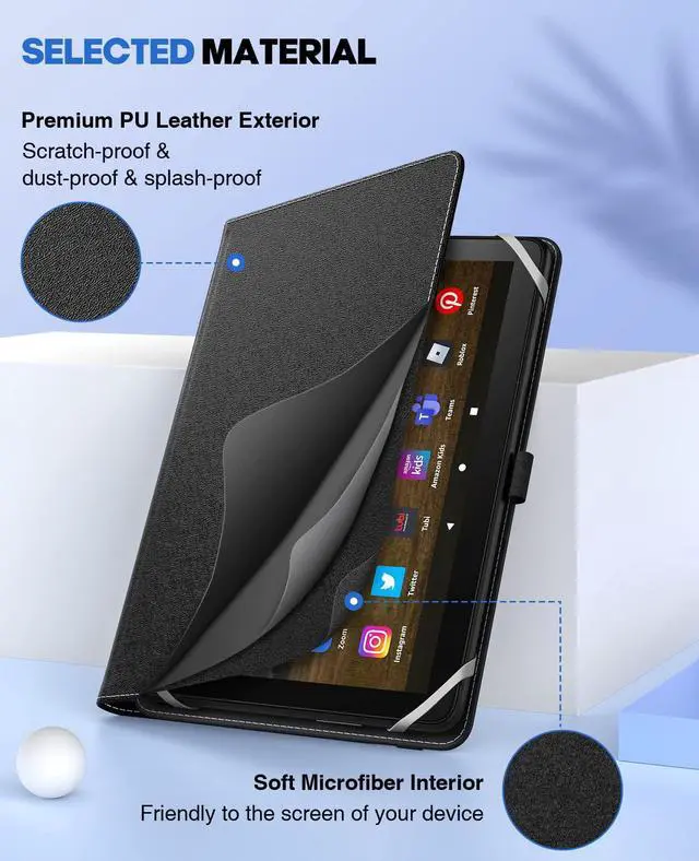 Alt view image 3 of 5 - MoKo Universal Keyboard Case for 7", 7.9", 8" iPad Mini/Samsung Galaxy Tab A/Huawei Tablet, Lightweight Tablet Cover with Removable Wireless Bluetooth Keyboard, Black