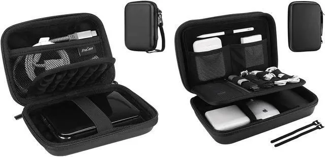 Main image of ProCase Portable Hard Drive Case Bundle with Travel Electronic Organizer