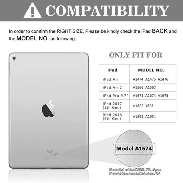 Alt view image 2 of 5 - aMZCaSE for iPad Pro 9.7 Inch Case with Keyboard for iPad 6th Generation(2018),for iPad 5th Generation(2017),for iPad Air 2/1 Case with Keyboard with Wireless Detachable Bluetooth Keyboard,Grey