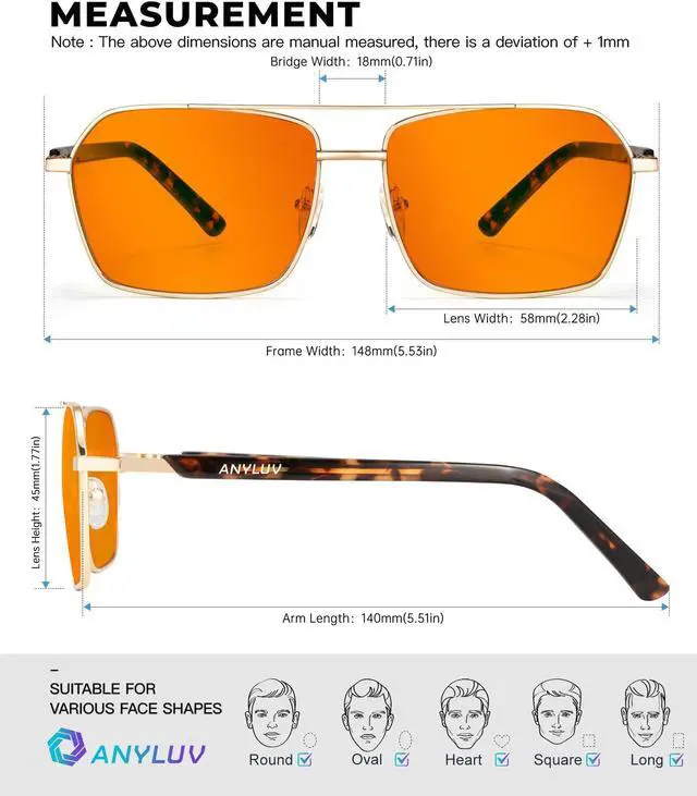 Alt view image 4 of 5 - ANYLUV Blue Light Glasses Men/Women, Blue Light Blocking Glasses, Computer Screen Blocker Eyes Protection Glasses