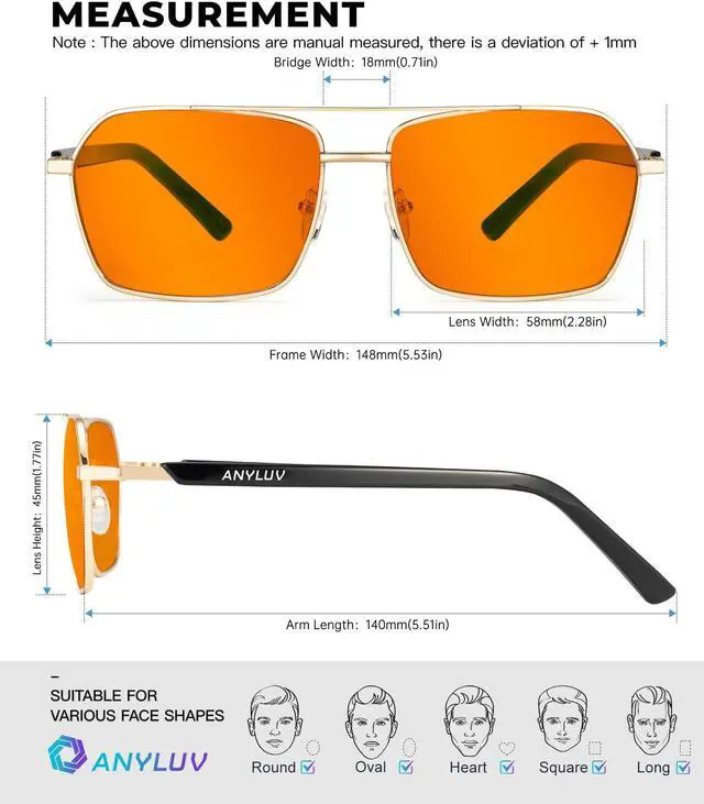 Alt view image 4 of 5 - ANYLUV Blue Light Glasses Men/Women, Blue Light Blocking Glasses, Computer Screen Blocker Eyes Protection Glasses