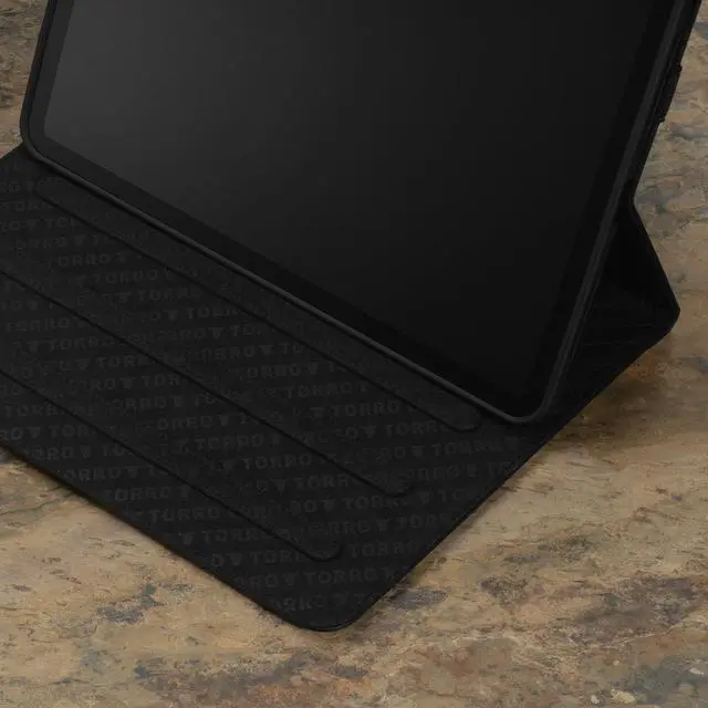 Alt view image 4 of 5 - TORRO Case Compatible with iPad Pro 13" (2024) - Premium Leather iPad Pro 13" M4 Case with Stand Function, Apple Pencil Connectivity and Wake/Sleep Function (Black with Red Detail)