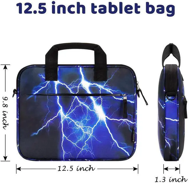 Alt view image 4 of 5 - Choco Mocha Kids Tablet Sleeve Bag for Boys, 12.5 Inch Tablet Carrying Case for Fire 7 8 10 HD 8 10, iPad Bag for Kid, Chromebook, Kindle Kids Edition, Lightning Blue