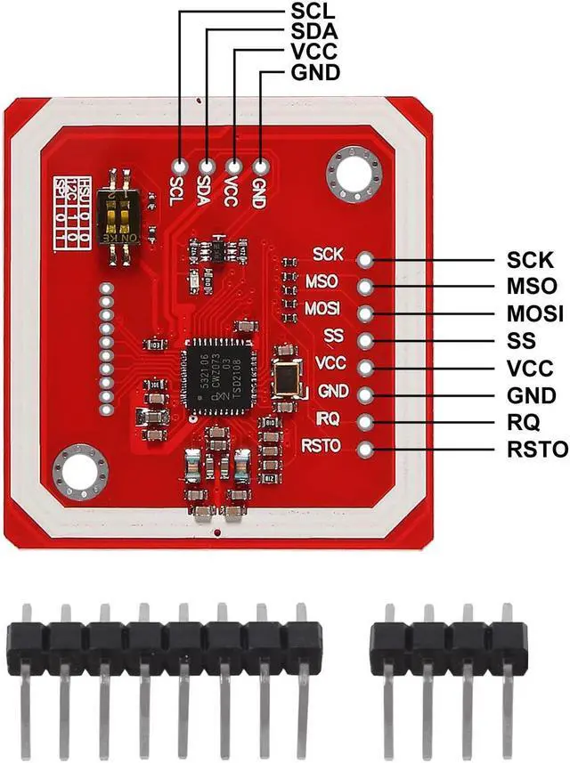 Alt view image 5 of 5 - Alinan 6pcs PN532 NFC Module, V3 Kit Near Field Communication Reader Module Kit I2C SPI HSU with S50 White Card Key Card for DIY