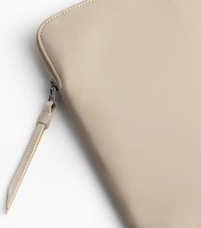 Alt view image 4 of 5 - Comfyable Leather Laptop Sleeve Compatible with 16 Inch MacBook Pro M4 2024 & 15 Inch MacBook Air M4 M3 M2 2025, Dark Beige