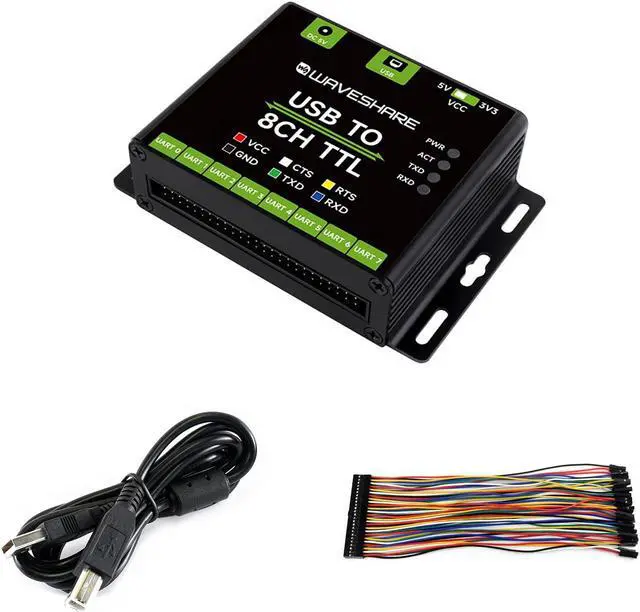 Main image of Coolwell Industrial USB to 8CH TTL (UART) Converter USB to UART USB to TTL Adapter Multi Protection Circuits Multi Systems Support