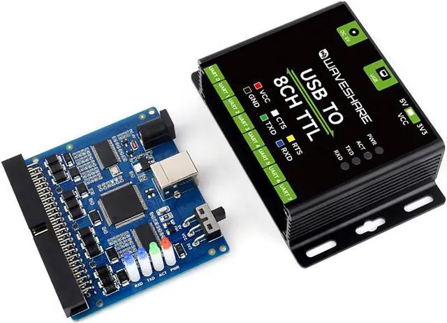 Alt view image 3 of 5 - Coolwell Industrial USB to 8CH TTL (UART) Converter USB to UART USB to TTL Adapter Multi Protection Circuits Multi Systems Support