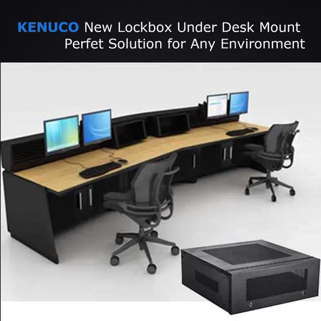 Alt view image 5 of 5 - Kenuco 4U Heavy Duty 16 Gauge Steel DVR Security Lockbox with Swing Open Top (19'' x 13.4'' x 7'' 4U)