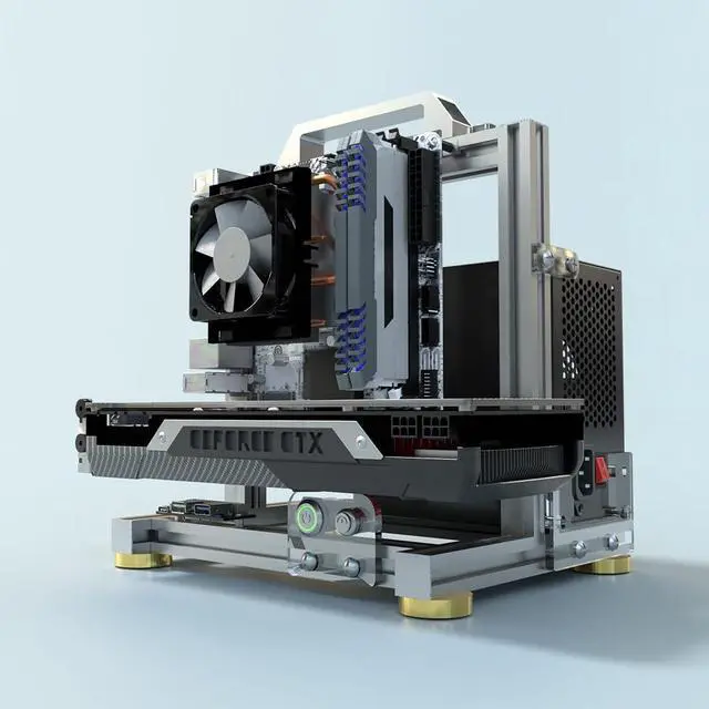 Main image of DIY Open Frame PC Chassis, Aluminum Computer Case, Supports ITX Motherboard, Excellent Cooling, Type-C Support