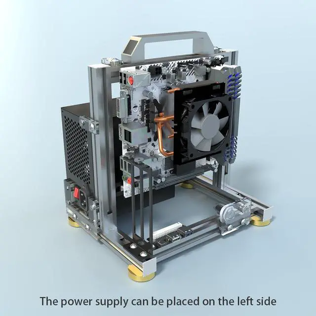 Alt view image 2 of 5 - DIY Open Frame PC Chassis, Aluminum Computer Case, Supports ITX Motherboard, Excellent Cooling, Type-C Support