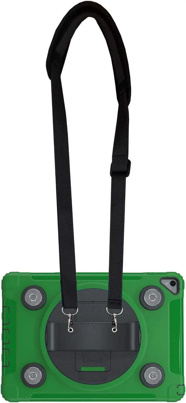 Alt view image 4 of 5 - Magnetic Case for iPad 7/8/9 Gen - CTA Hard Kickstand Case with Magnetic Mounting Plates and Carry On Strap for iPad 7/8/9th Generation - Green