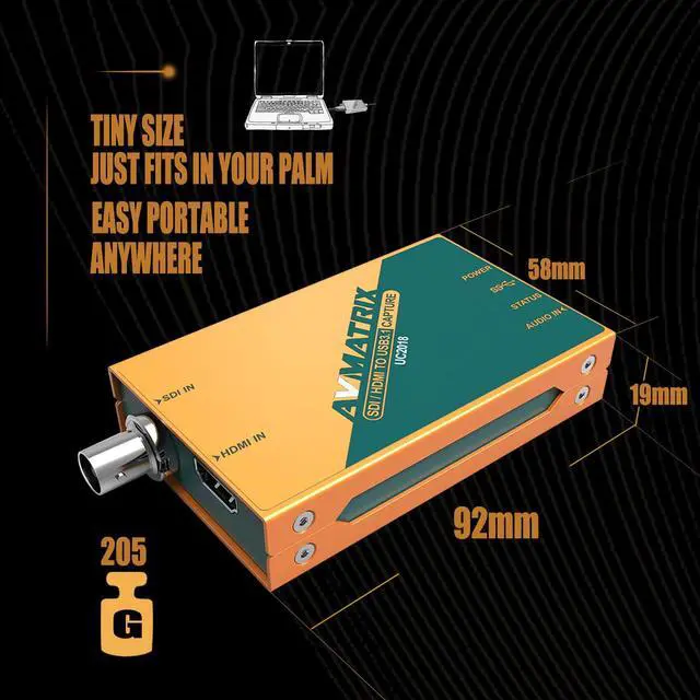 Alt view image 2 of 5 - AVMATRIX UC2018 HDMI/SDI to USB3.1 Type-C Video Capture for Livestream