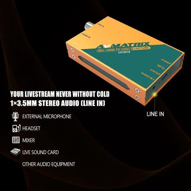 Alt view image 4 of 5 - AVMATRIX UC2018 HDMI/SDI to USB3.1 Type-C Video Capture for Livestream