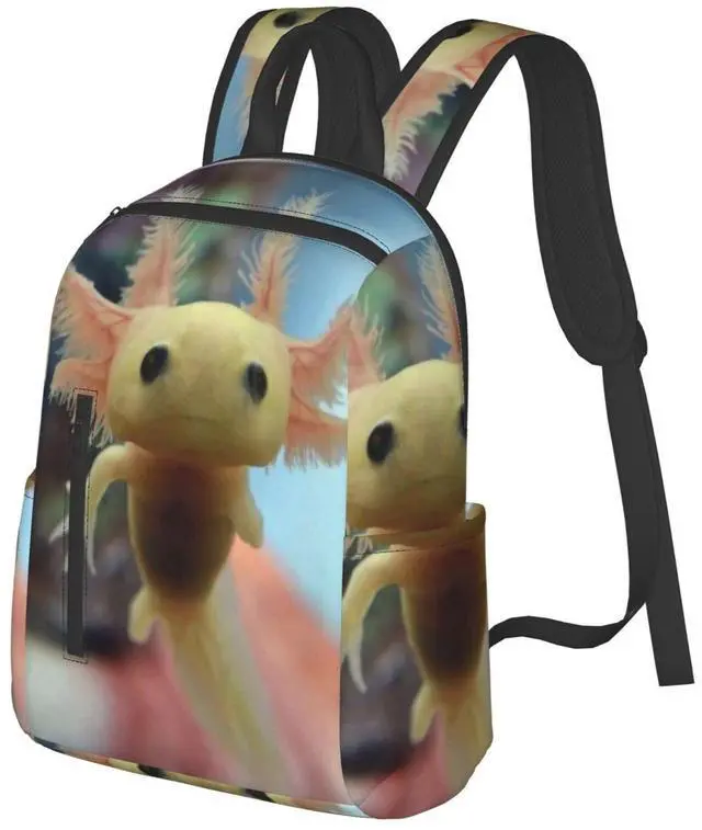Alt view image 5 of 5 - bassyil Cute Axolotl Backpack Bookbag Laptop Backpacks Multipurpose Daypack For Boys Girls School Men Women Picnic Travel Hiking