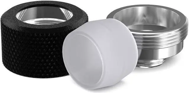 Alt view image 2 of 3 - PrimoChill 16mm OD Rigid SX Fitting - 6 Pack - Dark Nickel