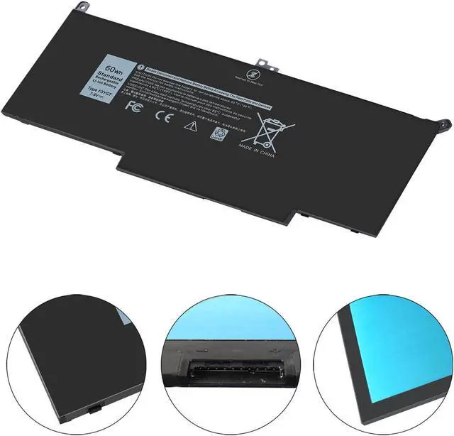 Alt view image 2 of 5 - 60WH F3YGT Laptop Battery, Replacement Dell Latitude 7480 7490 Battery 2X39G for Dell Latitude 7280 7390 7480 7490 7380 7290 12 13 14 7000 P29S002 P73G002 DM3WC KG7VF P73G 451-BBYE 453-BBCF Computer.