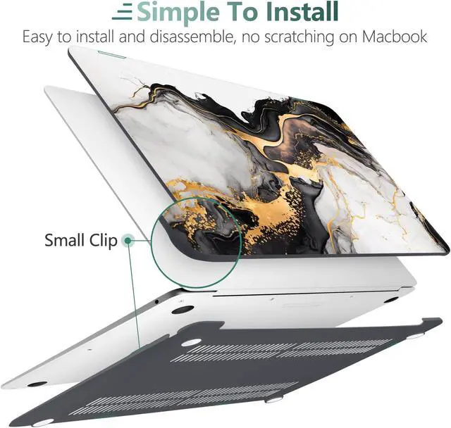Alt view image 3 of 5 - DONGKE Compatible with MacBook Air 13 inch Case 2021 2020 2019 2018 Release A2337 M1 A2179 A1932 with Retina Display & Touch ID, Plastic Hard Shell & Keyboard Cover - Abstract Marble