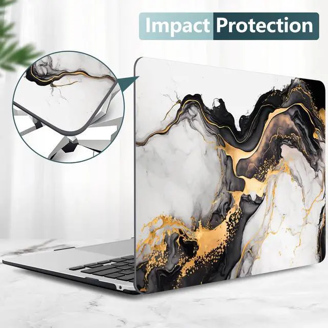 Alt view image 4 of 5 - DONGKE Compatible with MacBook Air 13 inch Case 2021 2020 2019 2018 Release A2337 M1 A2179 A1932 with Retina Display & Touch ID, Plastic Hard Shell & Keyboard Cover - Abstract Marble