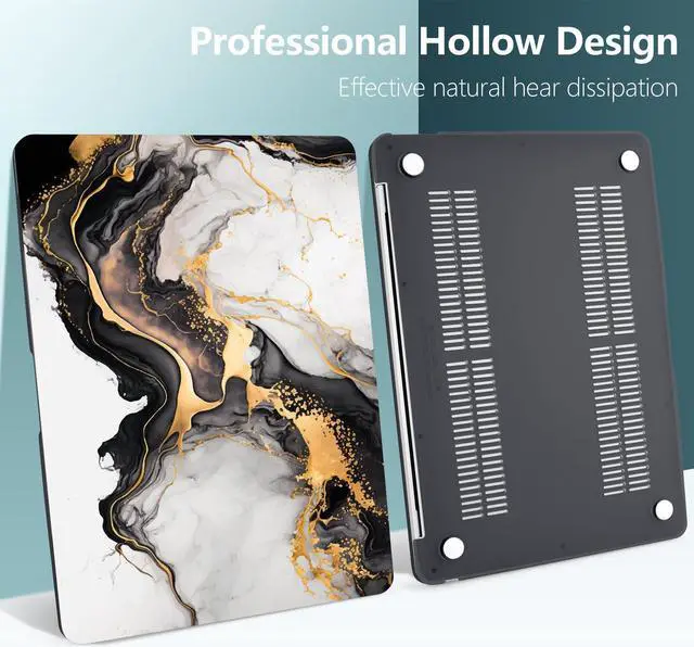 Alt view image 5 of 5 - DONGKE Compatible with MacBook Air 13 inch Case 2021 2020 2019 2018 Release A2337 M1 A2179 A1932 with Retina Display & Touch ID, Plastic Hard Shell & Keyboard Cover - Abstract Marble