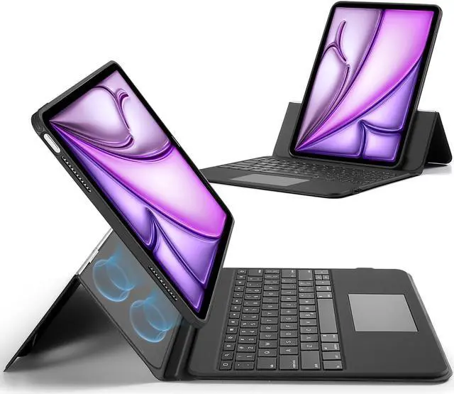 Main image of ESR iPad Air 13 Inch Case Keyboard (M3/M2, 2025/2024), Keyboard Case with Trackpad, Magnetic Detachable Keyboard with Backlit Keys, Fully Adjustable Portrait/Landscape Stand, Ascend Series, Black