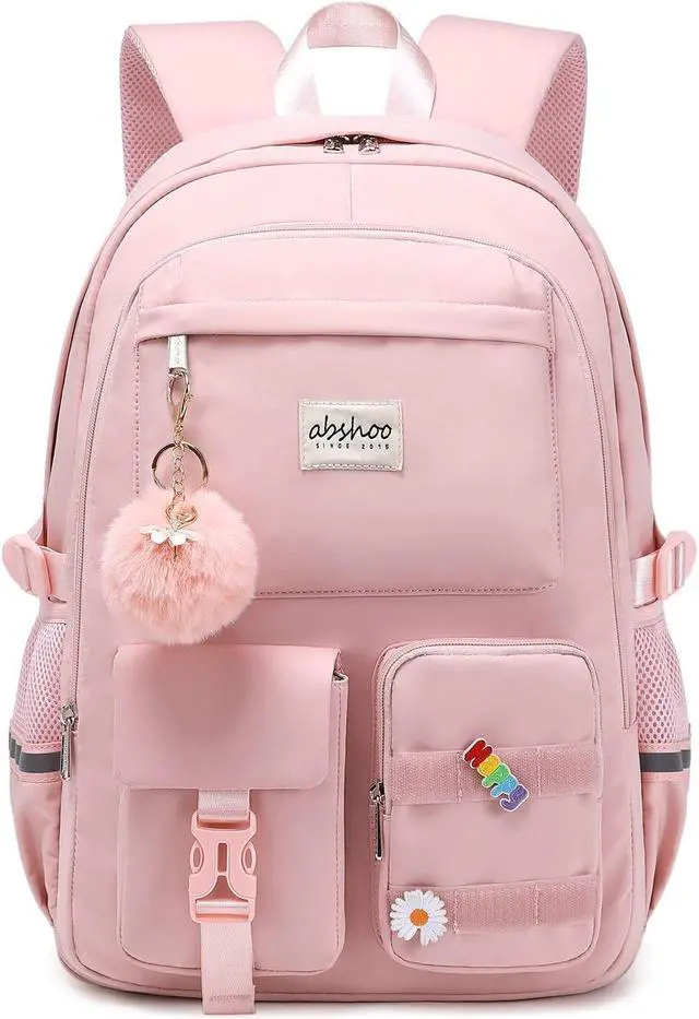 Main image of abshoo Big Student Laptop Backpack For College Women Middle High School Teen Girls Bookbag Travel Daypack (Pink)