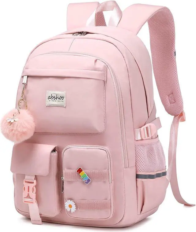 Alt view image 2 of 5 - abshoo Big Student Laptop Backpack For College Women Middle High School Teen Girls Bookbag Travel Daypack (Pink)